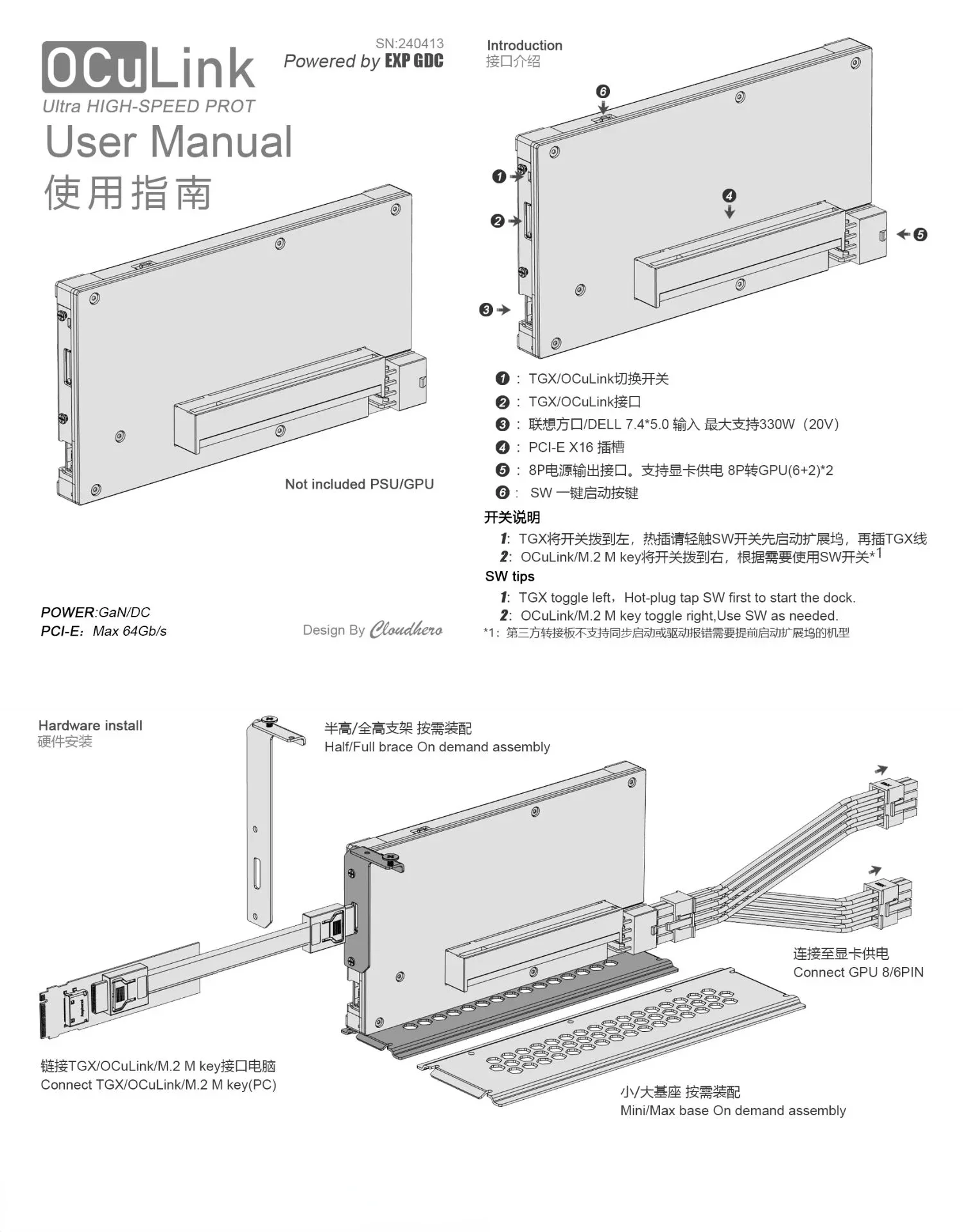 OCuP4GaN OCuLink GPU Dock Case - External Gpu Dock Pcie 4.0 Oculink review and price