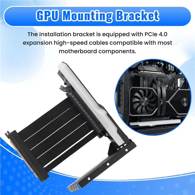 Vertical GPU Mounting Bracket  - Pcie 4.0 X16 Riser Cable 90 Degree review and price